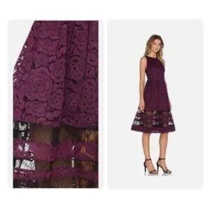 Alice +Olivia Odelia Plum Lace Dress NWT 6